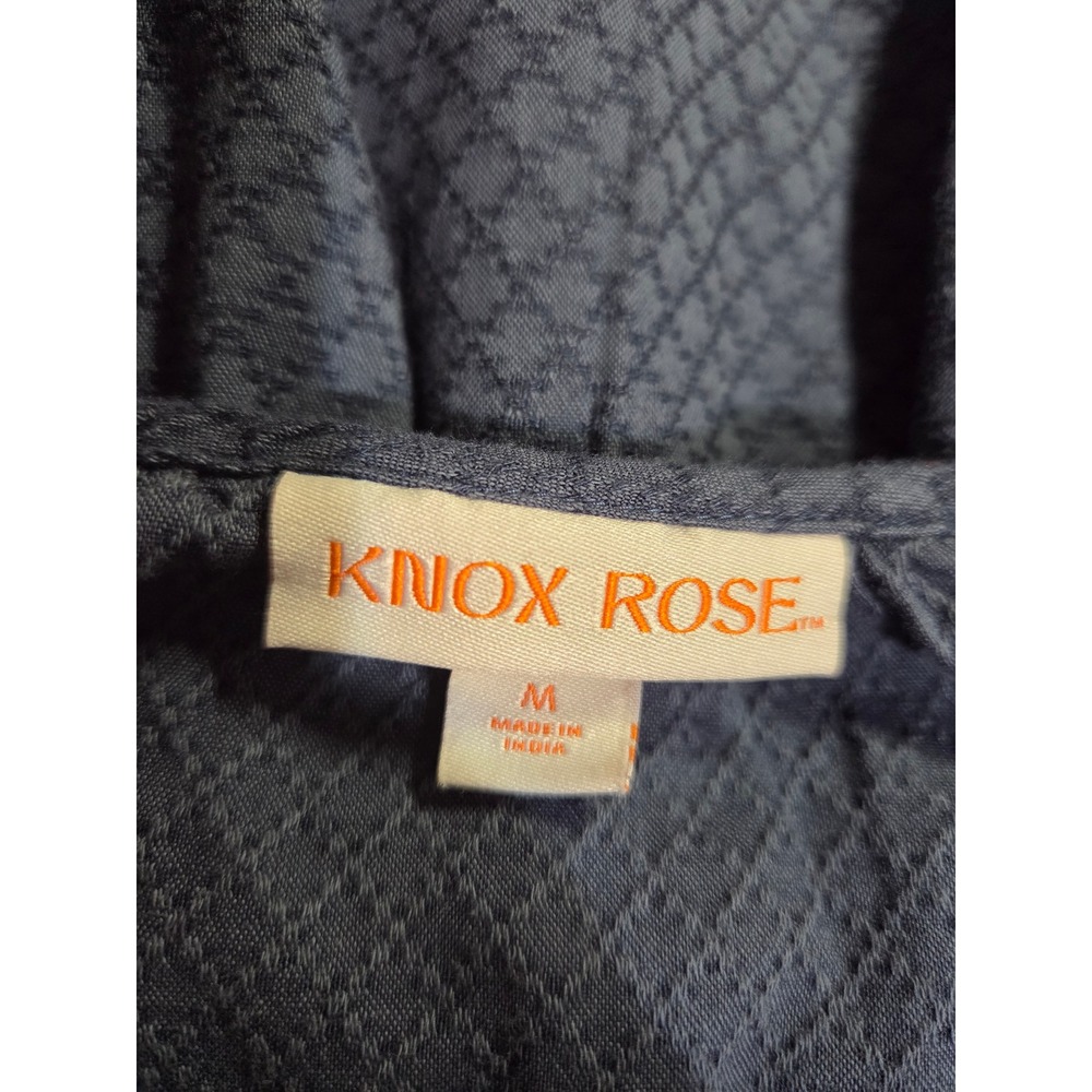 Knox Rose Women's Blue Embroidered Tassel Tie Long Sleeve Dress M Pockets - Picture 6 of 8